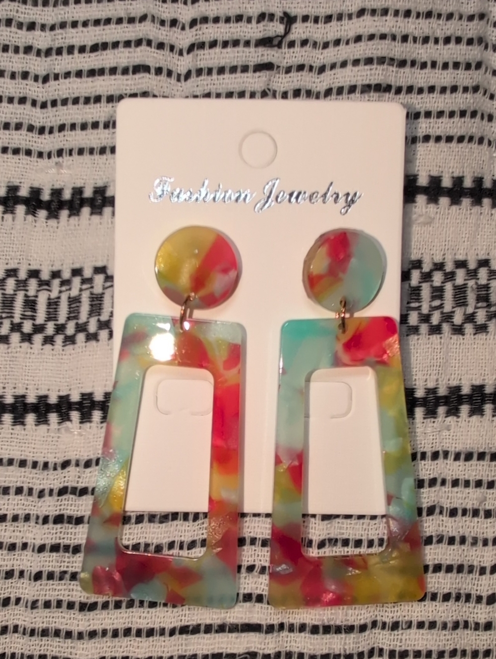 Multicolor Acrylic Drop Earrings - Fashion Jewelry